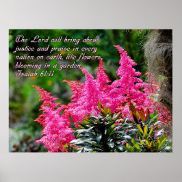 Rosa Blommigt Scripture Verse Inspirational Poster