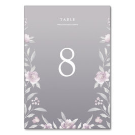 rosa blommigt silver Chinoiserie bröllop bord-kort Bordsnummer