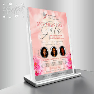 Rosa Blommigt & Silver Mors dag gala Church Reklamblad