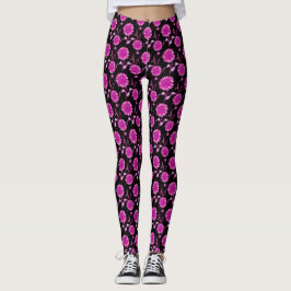 Rosa Blommigt Skriv ut Modeer Leggings