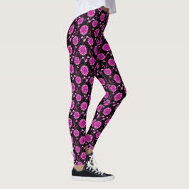 Rosa Blommigt Skriv ut Modeer Leggings