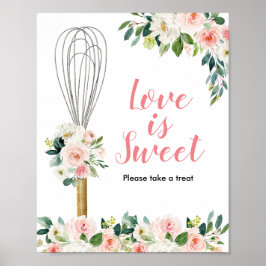 Rosa Blommigt Snart ska du pipa bort Kärlek är Söt Poster