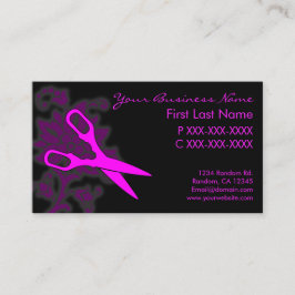 Rosa blommigt snurra hårklippta affärskort visitkort