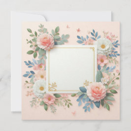 Rosa Blommigt Spara datum Inbjudningar