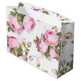 Rosa Blommigt Stor Gift Bag