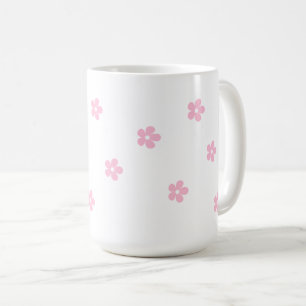 Rosa Blommigt Stora Mugg