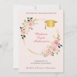 Rosa Blommigt Studenten Meddelande