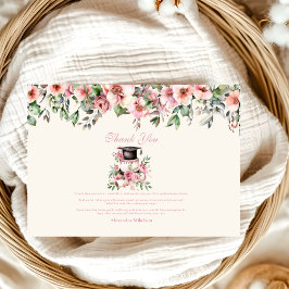 Rosa Blommigt Studentfest Tack Kort