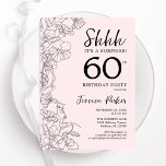 Rosa Blommigt Surprise 60:e födelsedagen Inbjudningar<br><div class="desc">rosa och svart överraskning 60-årsinbjudan. Modern feminin design har botaniska accenter och typsnitt för skrivstil. Elegant blommigt inbjudan-kortets perfekt för en snyggt kvinna som överraskades dagen firande. Skrivna Zazzle-inbjudningar eller digital utskrivbar mall för omedelbar nedladdning.</div>