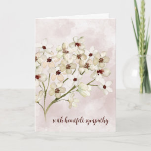 Rosa Blommigt Sympati Kort