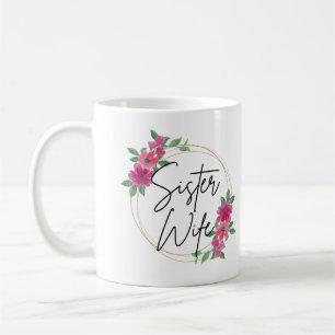 Rosa Blommigt Syster Maka till kaffe Mugg