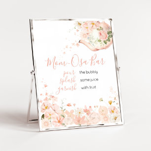 Rosa Blommigt Tea for Two Baby Shower Mamma Osa Pu Poster