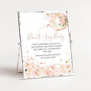 Rosa Blommigt Tea for Two Säg inte Baby Poster