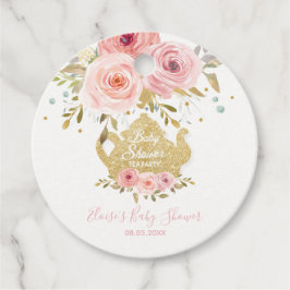  Rosa Blommigt Tea Party Baby Shower Tack Gåvor Etiketter