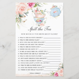 Rosa Blommigt Tea Party Möhippa Spill Tea