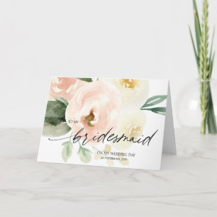Rosa Blommigt till min Bridesmaid på min Bröllop Kort