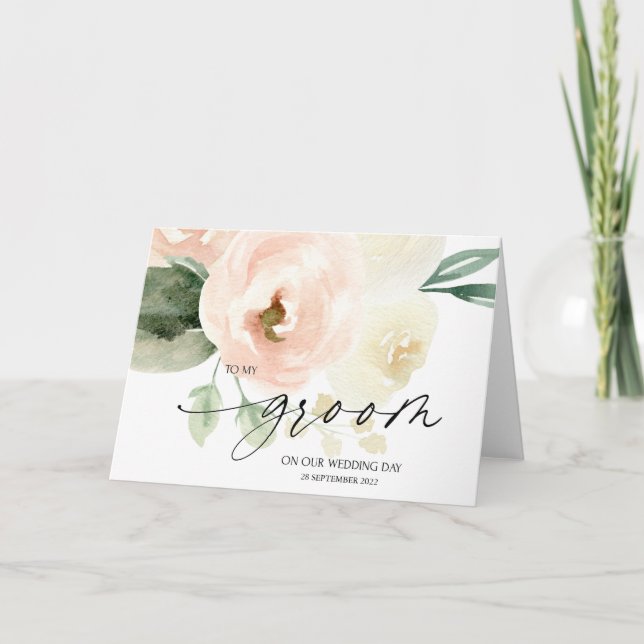 Rosa Blommigt till min grupp på vår Bröllopsdag Kort (Framsida)