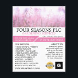 Rosa Blommigt,  tjänst, trädgårdsodlare Flygblad<br><div class="desc">Rosa Blommigt,   tjänst,  trädgårdsodlingsreklam Flyer från Affärskortet Store.</div>