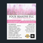 Rosa Blommigt,  tjänst, trädgårdsodlare Flygblad<br><div class="desc">Rosa Blommigt,   tjänst,  trädgårdsodlingsreklam Flyer från Affärskortet Store.</div>