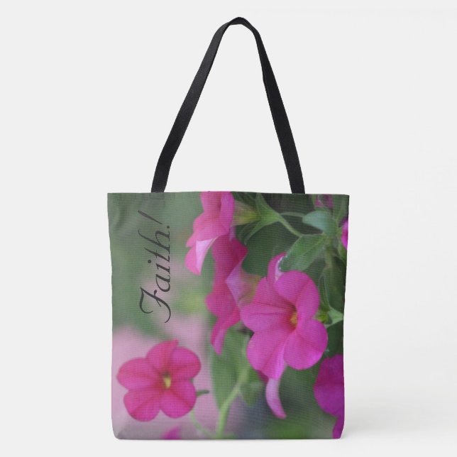 Rosa Blommigt Tote-Bag Tygkasse (Framsida)