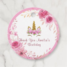 Rosa Blommigt| Unicorn-Födelsedagsfest