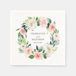  Rosa Blommigt Utandning Bröllop Pappersservett