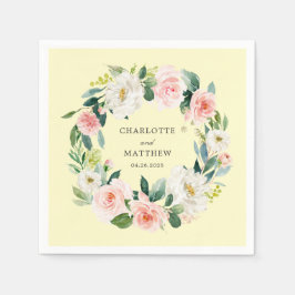  Rosa Blommigt Utandning på Gult Pappersservett