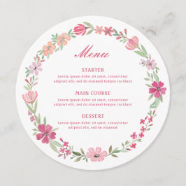 Rosa Blommigt Utandningsomgång Meny