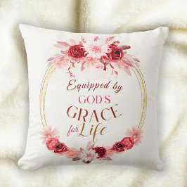Rosa Blommigt utrustad med Gods Grace Inspirationa Kudde