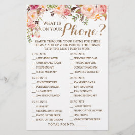 Rosa Blommigt Vad finns på ditt Mobila spelkort Flygblad