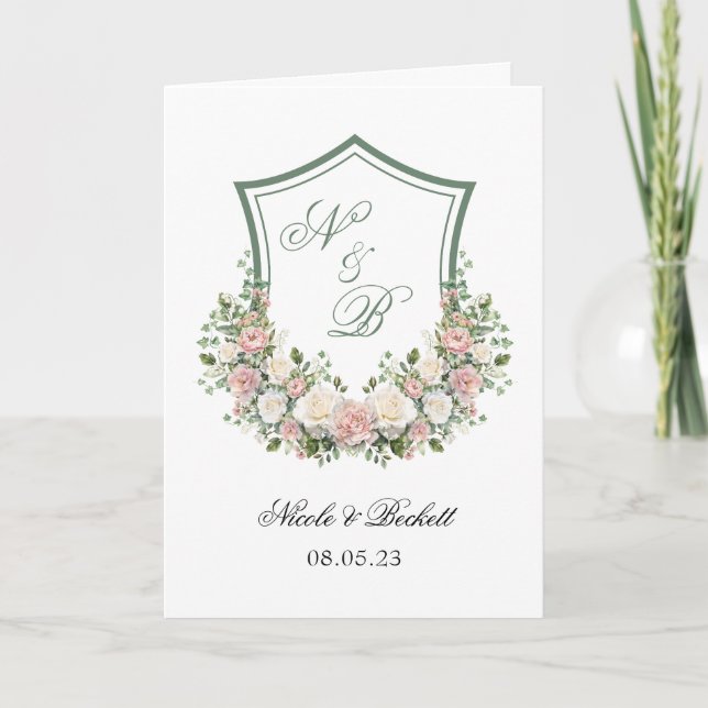 Rosa Blommigt Vapensköld Program (Framsida)