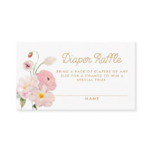 Rosa Blommigt Vår Baby Shower Diaper Raffle