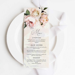  Rosa Blommigt Vår Garden Wedding Menu Meny