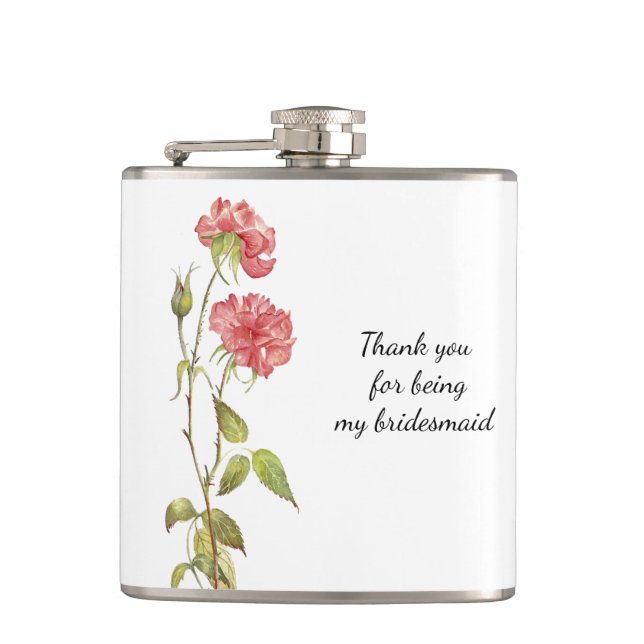 Rosa blommigt vattenfärgshölje tack vare fickplunta (Framsidan)