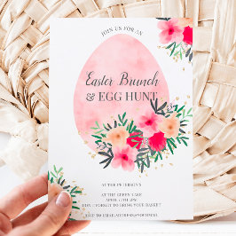 Rosa blommigt vattenfärgsjakt på brunchägg från gu inbjudningar