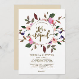 rosa blommigt vi har bundit den knut vi gick ut me inbjudningar