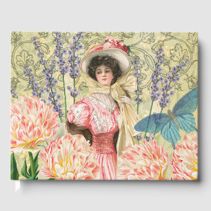 Rosa Blommigt Victorian Woman ReEmergency Gästböcker