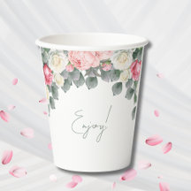 Rosa Blommigt Vintage Garden Ro Baby Shower