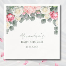 Rosa Blommigt Vintage Garden Ro Baby Shower