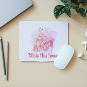 Rosa Blommigt Virgin Mary Jesus. Musmatta