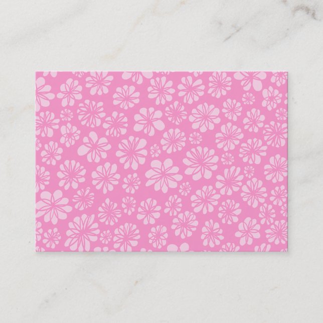 Rosa Blommigt Visitkort (Framsida)