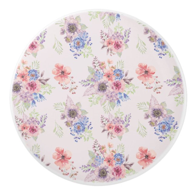 Rosa Blommigt Watercolor Bouquet Knopp (Framsidan)