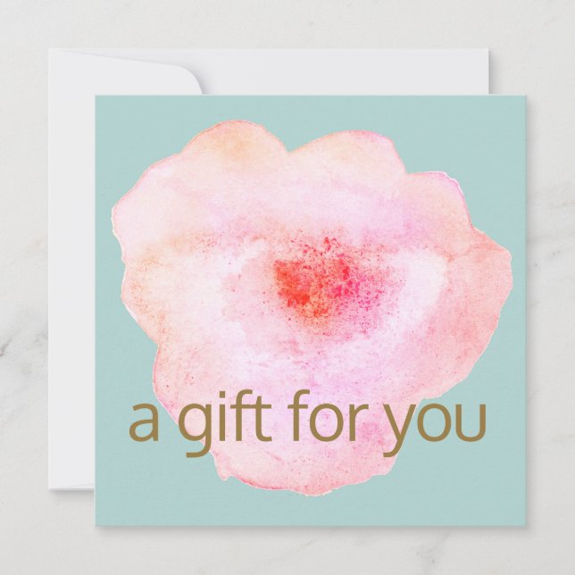 Rosa Blommigt Watercolor Gift Certificate (Framsida)