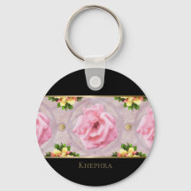 Rosa Blommigt Watercolor Monogram Namn