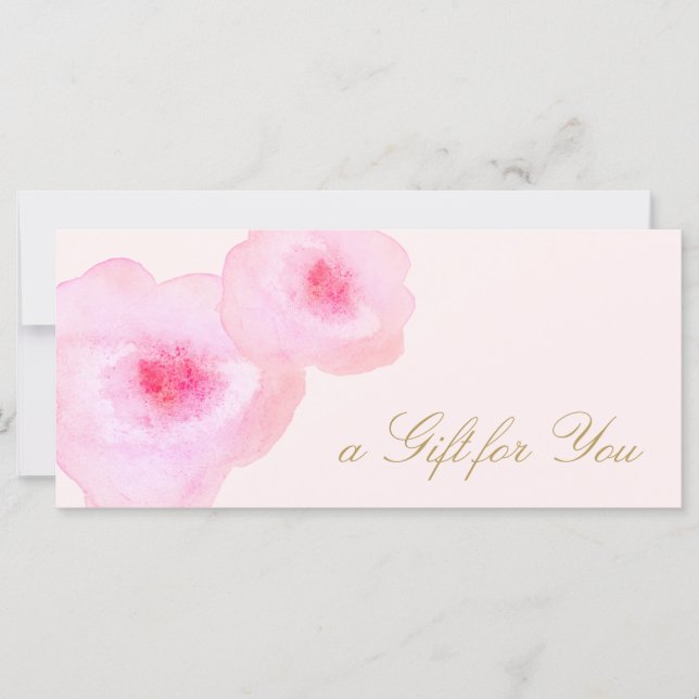 Rosa Blommigt Watercolor Rosa Gift Certificate (Framsida)