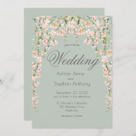 Rosa Blommigt Wildblommor Chic Elegant bröllop Inbjudningar