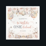 Rosa Blommigt Winter Onederland Girl Birthday Pappersservett<br><div class="desc">Rosa Blommigt Winter Onederland Girl Birthday Napkins. Matchande objekt är tillgängliga.</div>