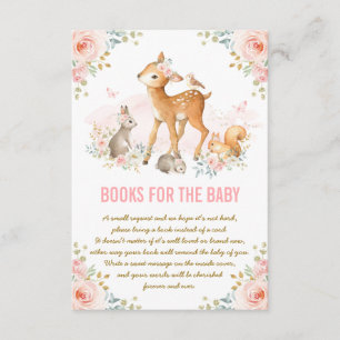 Rosa Blommigt Woodland Hjort Bunny Bokar för Baby Tilläggskort