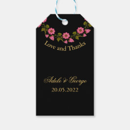Rosa Blommigt Wreaths | Bröllop Tack Gift-Märkre Presentetikett