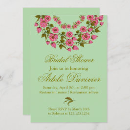 Rosa Blommigt Wreaths | INBJUDNINGSKORT FÖR MÖHIPP